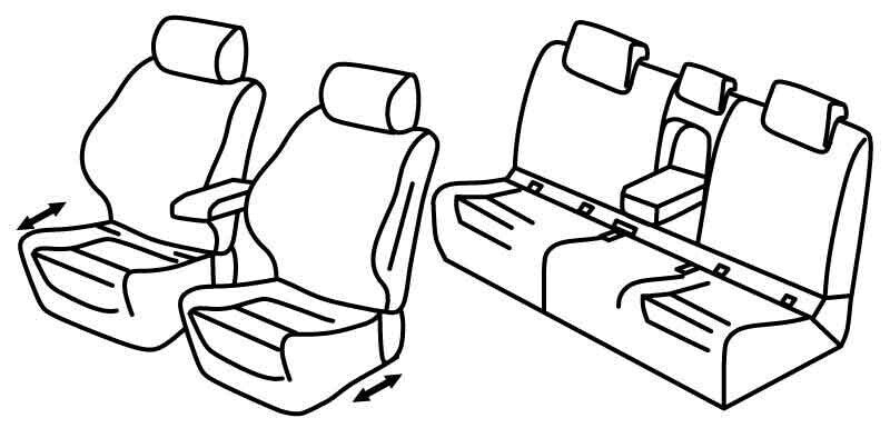 Set coprisedili Superior - Nocciola - compatibile per Bmw Serie 2 Gran Tourer (05/15>12/22)