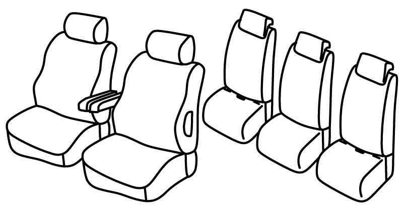 Set coprisedili Superior - Nocciola - compatibile per Citroen Berlingo Multispace (04/08>08/18) XTR - Peugeot Partner Tepee (05/08>08/18) XTR
