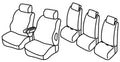 Set coprisedili Superior - Nero/Rosso - compatibile per Citroen Berlingo Multispace (04/08>08/18) XTR - Peugeot Partner Tepee (05/08>08/18) XTR