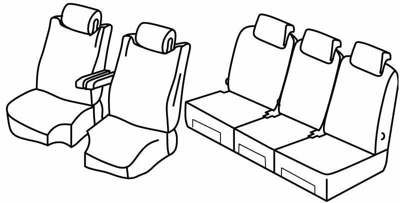 Set coprisedili Superior - Beige - compatibile per Citroen C4 Picasso (06/13>05/18) - Citroen C4 Spacetourer (06/18>03/21)