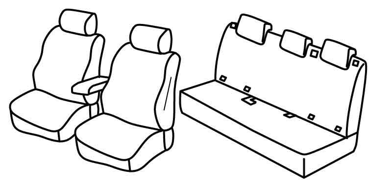 Set coprisedili Superior - Grigio/Nero - compatibile per Citroen C4 Cactus (05/14>01/18)