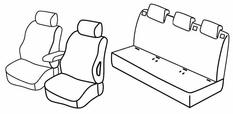 Set coprisedili Superior - Nocciola - compatibile per Citroen Nemo 5p (12/08>03/14) - Fiat Qubo 5p (09/08>05/16) - Peugeot Bipper Tepee (03/09>12/17)