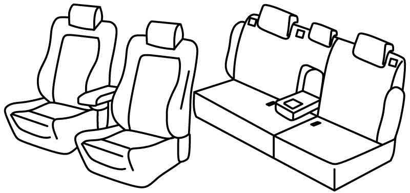 Set coprisedili Superior - Nero/Rosso - compatibile per Citroen C5 4p (05/08>12/17)