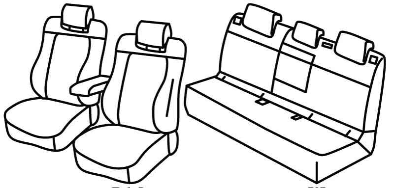 Set coprisedili Superior - Grigio/Nero - compatibile per Citroen C5 X 5p (11/21>) Hybrid