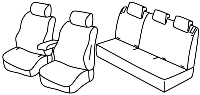 Set coprisedili Superior - Grigio/Nero - compatibile per Citroen C3 Aircross (10/17>02/21)