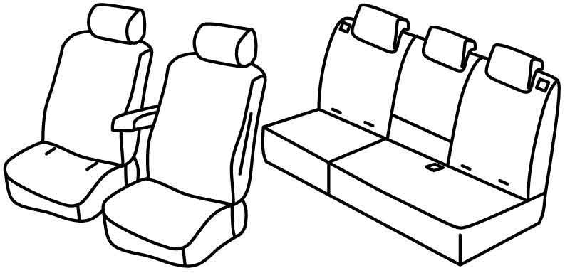 Set coprisedili Superior - Nero/Rosso - compatibile per Citroen C3 Aircross (10/17>02/21)