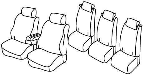 Set coprisedili Superior - Nero/Rosso - compatibile per Citroen Berlingo M (09/18>01/22) - Citroen Berlingo XL (09/18>05/24) - Opel Combo Life (01/18>01/22) - Peugeot E-Rifter Standard (02/22>03/24) - Peugeot Rifter (08/18>01/22)