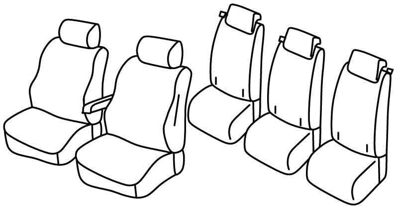 Set coprisedili Superior - Nero/Blu - compatibile per Citroen Berlingo M (09/18>01/22) - Opel Combo E-Life (02/22>) - Opel Combo E-Life XL (02/22>) - Opel Combo Life (01/18>01/22)