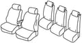 Set coprisedili Superior - Grigio/Nero - compatibile per Citroen Berlingo M (09/18>01/22) - Opel Combo E-Life (02/22>) - Opel Combo E-Life XL (02/22>) - Opel Combo Life (01/18>01/22)
