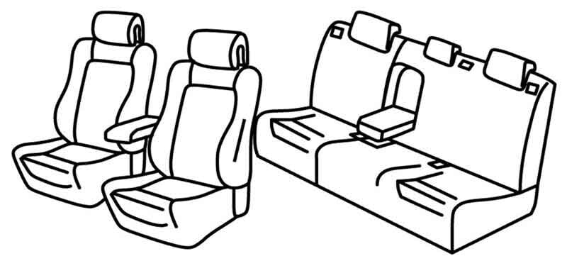 Set coprisedili Superior - Grigio/Nero - compatibile per Citroen DS5 (12/11>05/15) - DS DS5 (06/15>12/18)
