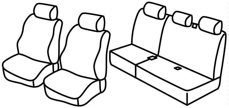 Set coprisedili Superior - Nero/Blu - compatibile per Dacia Logan MCV 5p (02/07>06/13)