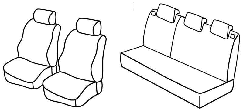 Set coprisedili Superior - Nero/Grigio - compatibile per Dacia Logan MCV 5p (10/13>09/21) Ambiance, Laureate