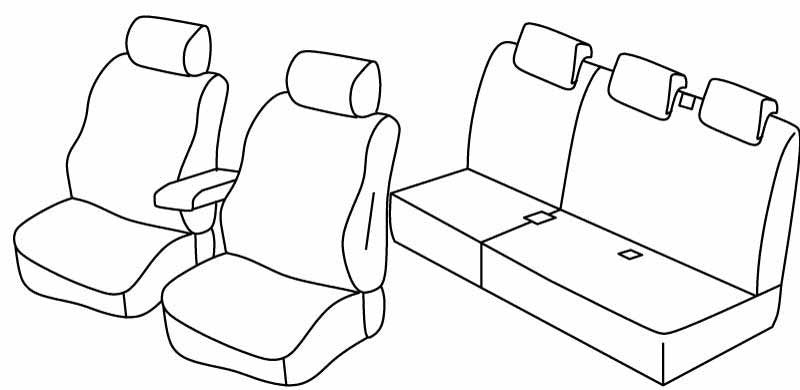 Set coprisedili Superior - Grigio/Nero - compatibile per Dacia Lodgy (05/12>01/17)