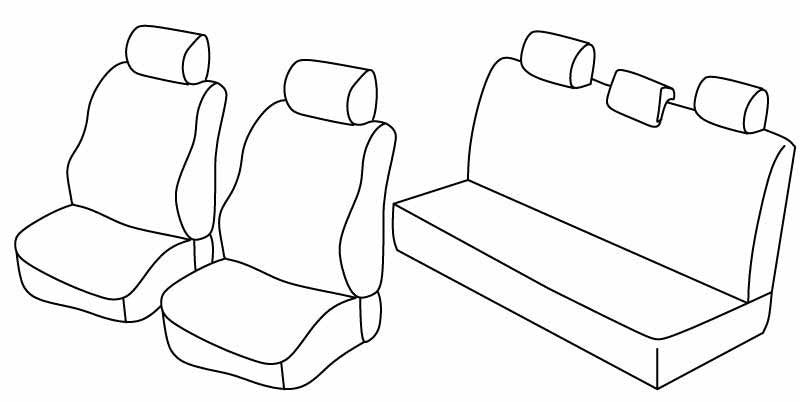 Set coprisedili Superior - Grigio/Nero - compatibile per Dacia Logan 5p (01/06>06/11)