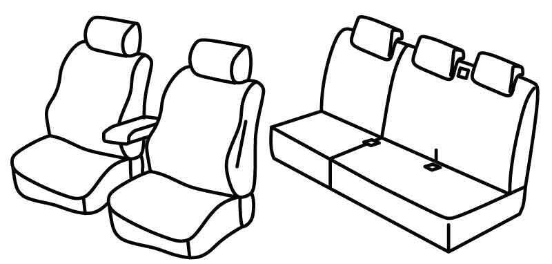 Set coprisedili Superior - Beige - compatibile per Dacia Lodgy (02/17>01/21) - Dacia Lodgy Stepway (02/21>08/22)