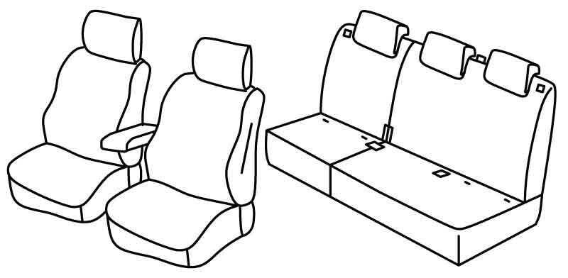 Set coprisedili Superior - Nero/Rosso - compatibile per Dacia Jogger 5p (02/22>)