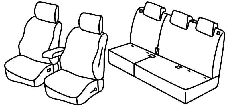 Set coprisedili Superior - Nero/Rosso - compatibile per Dacia Jogger 5p (02/22>)