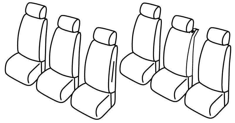 Set coprisedili Superior - Nocciola - compatibile per Fiat Multipla (11/98>12/10)