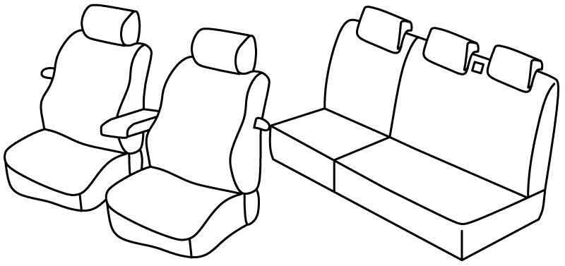 Set coprisedili Superior - Nero/Rosso - compatibile per Fiat Stilo 3p (01/02>12/07) Active