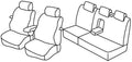 Set coprisedili Superior - Nero/Blu - compatibile per Fiat Stilo 3p (01/02>12/07) Dinamic