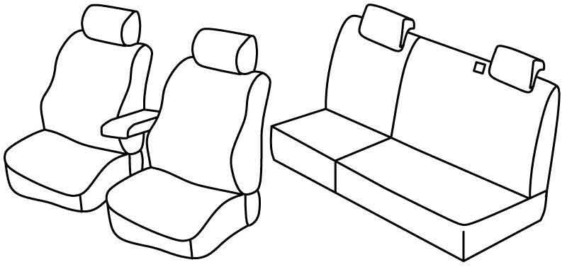 Set coprisedili Superior - Grigio/Nero - compatibile per Fiat Stilo 5p (01/02>12/07) Active