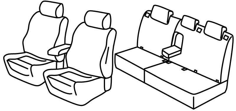 Set coprisedili Superior - Nero/Blu - compatibile per Fiat Tipo sw (09/16>09/20)