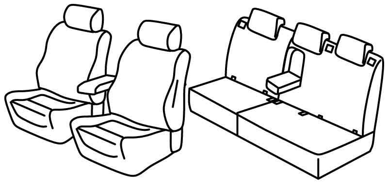 Set coprisedili Superior - Nero/Blu - compatibile per Fiat Tipo sw (09/16>09/20)