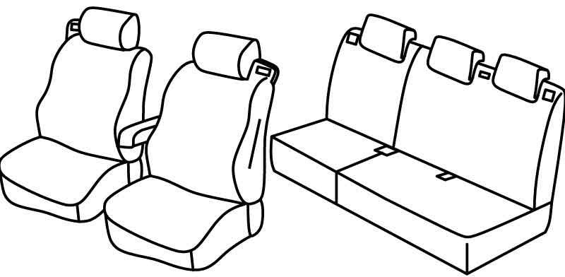 Set coprisedili Superior - Nero/Rosso - compatibile per Ford B-Max (10/12>07/18)