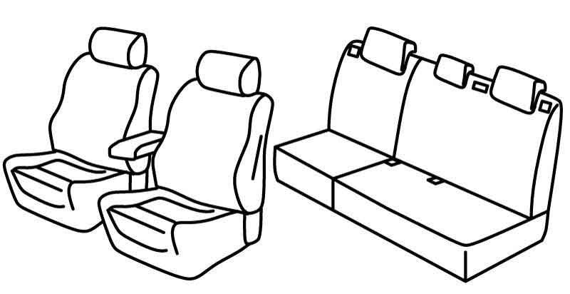 Set coprisedili Superior - Grigio/Nero - compatibile per Ford Focus 5p (03/11>05/18) ST Line - Ford Focus Wagon (06/11>05/18)