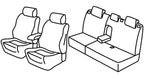 Set coprisedili Superior - Nero/Rosso - compatibile per Ford Focus 5p (03/11>05/18) ST Line - Ford Focus Wagon (06/11>05/18) ST Line
