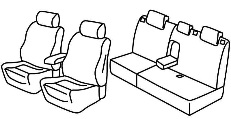 Set coprisedili Superior - Grigio/Nero - compatibile per Ford Focus 5p (03/11>05/18) ST Line - Ford Focus Wagon (06/11>05/18) ST Line