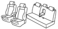 Set coprisedili Superior - Nero/Blu - compatibile per Ford Mondeo 4p (11/14>02/22) Titanium - Ford Mondeo Hybrid (11/14>02/22) Titanium