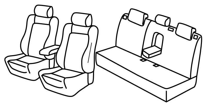 Set coprisedili Superior - Nero/Blu - compatibile per Ford Mondeo 4p (11/14>02/22) Titanium - Ford Mondeo Hybrid (11/14>02/22) Titanium