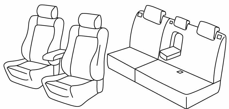Set coprisedili Superior - Grigio/Nero - compatibile per Ford Kuga (03/13>10/19) Trend, Titanium