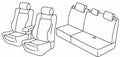Set coprisedili Superior - Nero/Blu - compatibile per Ford Kuga (03/13>10/19)