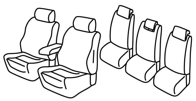 Set coprisedili Superior - Nero/Blu - compatibile per Ford C-Max 7 (11/10>03/20)