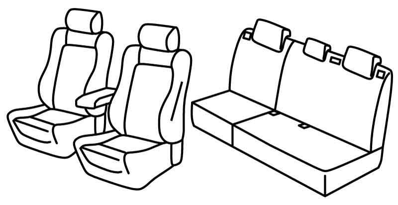 Set coprisedili Superior - Nocciola - compatibile per Ford Focus 5p (03/11>05/18) Trend sport