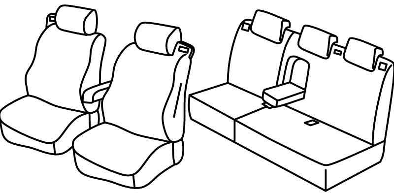 Set coprisedili Superior - Nero/Rosso - compatibile per Ford B-Max (10/12>07/18)