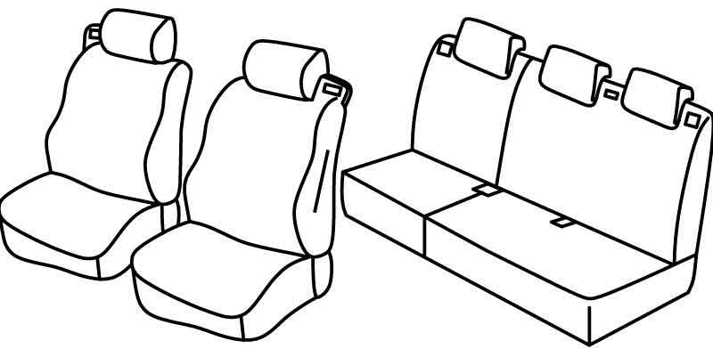 Set coprisedili Superior - Nero/Blu - compatibile per Ford B-Max (10/12>07/18)