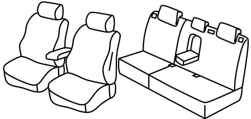 Set coprisedili Superior - Grigio/Nero - compatibile per Ford Mondeo 4p (05/07>10/14) - Ford Mondeo Wagon (05/07>10/14)