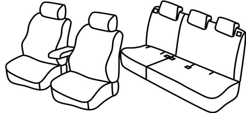 Set coprisedili Superior - Nero/Grigio - compatibile per Ford Tourneo Courier (03/14>02/22)
