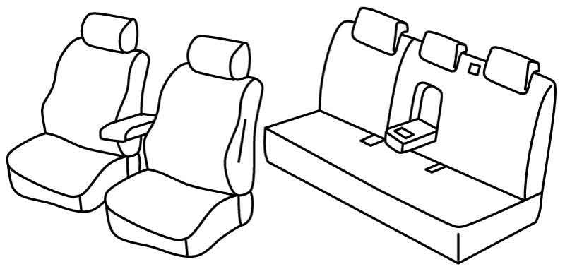 Set coprisedili Superior - Grigio/Nero - compatibile per Ford Edge (09/18>03/21)