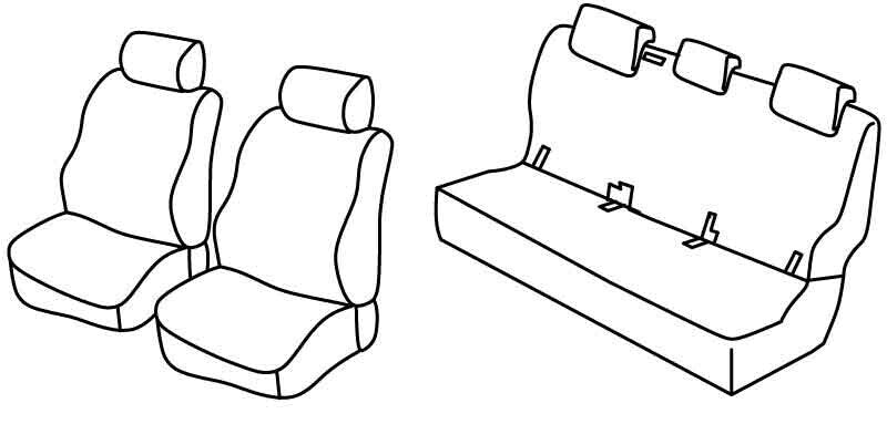 Set coprisedili Superior - Nero/Rosso - compatibile per Ford Ranger (06/12>08/15)