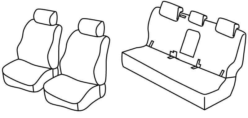 Set coprisedili Superior - Nero/Blu - compatibile per Ford Ranger (06/12>08/15)