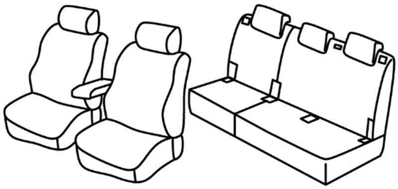 Set coprisedili Superior - Nocciola - compatibile per Ford Tourneo Connect (09/18>02/22)