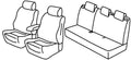 Set coprisedili Superior - Nero/Blu - compatibile per Ford Puma (11/19>) Titanium, Titanium X, St-line, St-line X