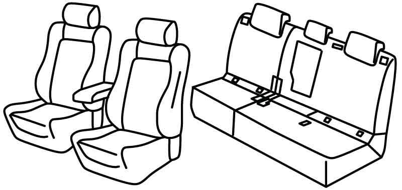 Set coprisedili Superior - Nero/Grigio - compatibile per Ford Kuga (11/19>) ST-Line