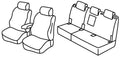Set coprisedili Superior - Nero/Blu - compatibile per Ford Tourneo Connect (09/18>02/22)