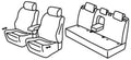 Set coprisedili Superior - Nero/Blu - compatibile per Ford Mondeo 4p (11/14>02/22) - Ford Mondeo Wagon (11/14>02/22)