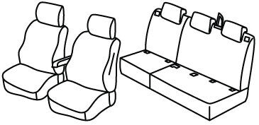 Set coprisedili Superior - Nero/Blu - compatibile per Ford Tourneo Courier (11/23>)